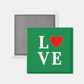Aimant Green LOVE Classic Retro (Recto/Verso)