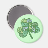 Aimant Green Lucky Irish Charm Shamrock (Recto/Verso)