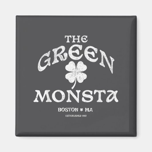 Aimant Green Monsta Funny Boston M New England Srts Gift  (Devant)