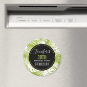 Aimant Green Palm Feuille Rainforest Motif Anniversaire (In Situ (Lave-vaisselle))