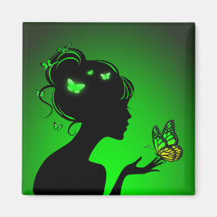 Aimant Green Papillons Magneet