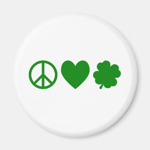 Aimant Green Peace Love & Shamrocks