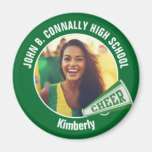 Aimant Green Pom-pom girl Photo High School Spirit Cheval