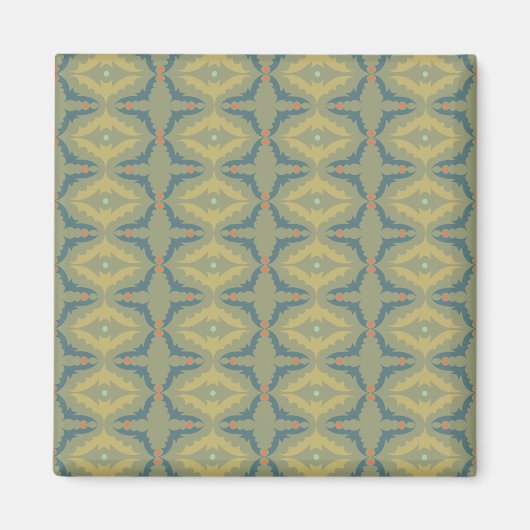 Aimant Greenish Retro Vintage Pattern (Devant)