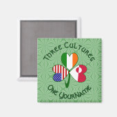 Aimant Greenlander Irish American Flags Nom du Shamrock (Recto/Verso)
