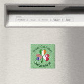 Aimant Greenlander Irish American Flags Nom du Shamrock (In Situ (Lave-vaisselle))
