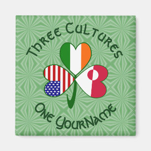 Aimant Greenlander Irish American Flags Shamrock Name