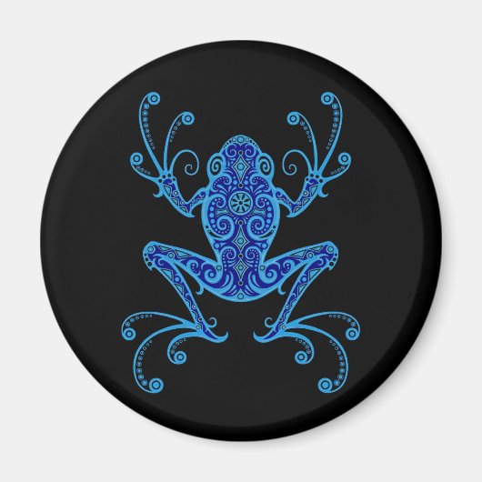 Aimant Grenouille à arbre bleu et noir complexe (Devant)