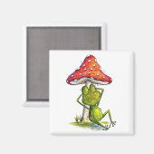 Aimant Grenouille à couchage lunaire sous un champignon (Recto/Verso)