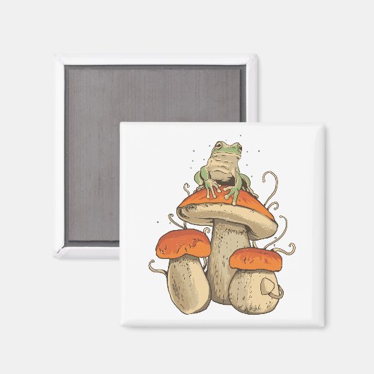 Aimant Grenouille aux champignons (Recto/Verso)