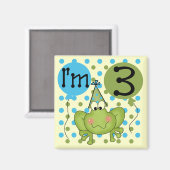 Aimant Grenouille Bleue 3ème Anniversaire Tshirts et cade (Recto/Verso)
