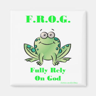 Aimant GRENOUILLE (comptez entièrement sur Dieu)