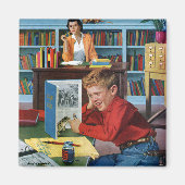 Aimant Grenouille dans la bibliothèque (Devant)