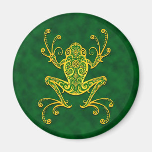 Aimant Grenouille d'arbre verte d'or complexe