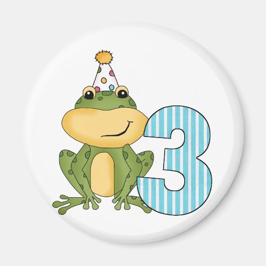Aimant Grenouille de fête 3e anniversaire T-shirts et cad (Devant)