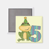 Aimant Grenouille de fête 5e anniversaire T-shirts et cad (Recto/Verso)