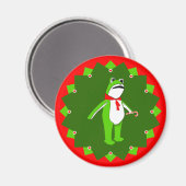 Aimant Grenouille drôle de vacances de Noël (Recto/Verso)