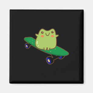 Aimant Grenouille drôle sur skateboard esthétique mignon
