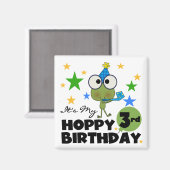 Aimant Grenouille-Hoppy 3e Anniversaire Tshirts et cadeau (Recto/Verso)