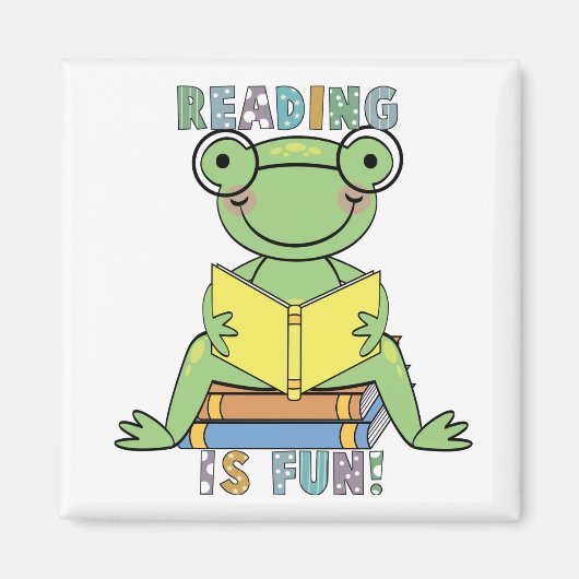 Aimant Grenouille - La lecture est amusante Tshirts et ca (Devant)