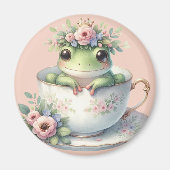 Aimant Grenouille lunaire en Teacup Floral (Devant)