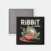 Aimant Grenouille manger Ramen drôle Ribbit Ramen (Recto/Verso)
