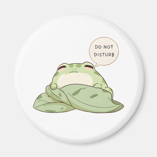 Aimant Grenouille mignonne en mode Ne Pas Déranger (Devant)