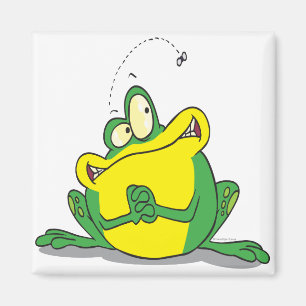Aimant grenouille mignonne et patiente pour la mouche