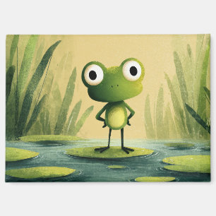 Aimant Grenouille Mignonne sur une Feuille de Nénuphar –