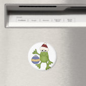Aimant Grenouille père Noël avec tee-shirts et cadeaux (In Situ (Lave-vaisselle))