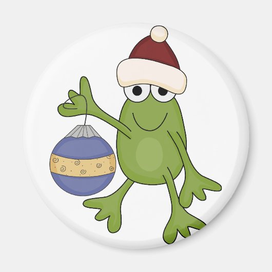Aimant Grenouille père Noël avec tee-shirts et cadeaux (Devant)