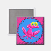 Aimant Grenouille rose Funky Retro (Recto/Verso)