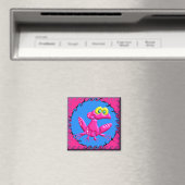 Aimant Grenouille rose Funky Retro (In Situ (Lave-vaisselle))