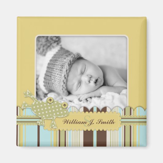 Aimant Grenouille sauter sur bande Faire-part de naissanc (Devant)