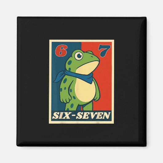 Aimant Grenouille Six Sept Drôle 6 7 Mème Génération Alph (Devant)