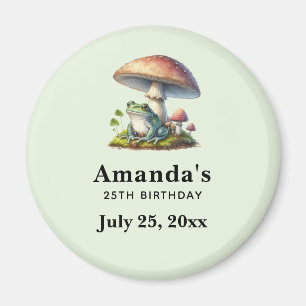 Aimant Grenouille sous un champignon Joyeux anniversaire