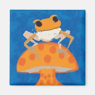 Aimant grenouille sur le champignon