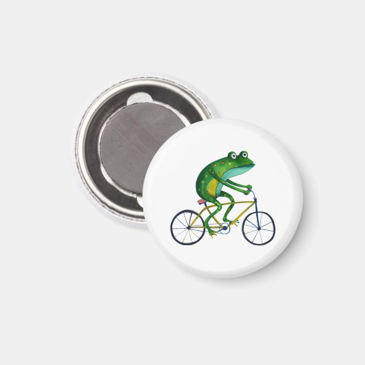 Aimant Grenouille Sur Vélo (Recto/Verso)