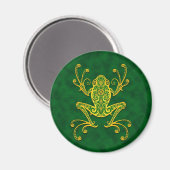 Aimant Grenouille verte dorée complexe (Recto/Verso)