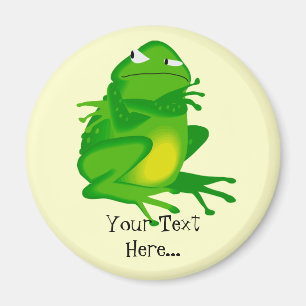 Aimant Grenouille Verte En colère Personnalisé