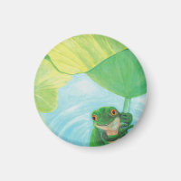 Grenouille verte sous Pad Lily