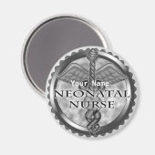 Aimant Grey caduceus Infirmière néonatale (Recto/Verso)