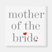 Aimant Grey Text Mère de la mariée (Devant)