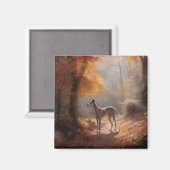Aimant Greyhound à l'automne Feuilles automne Inspiration (Recto/Verso)