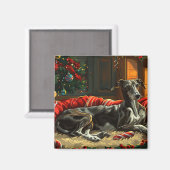 Aimant Greyhound Chig Festive de Noël (Recto/Verso)