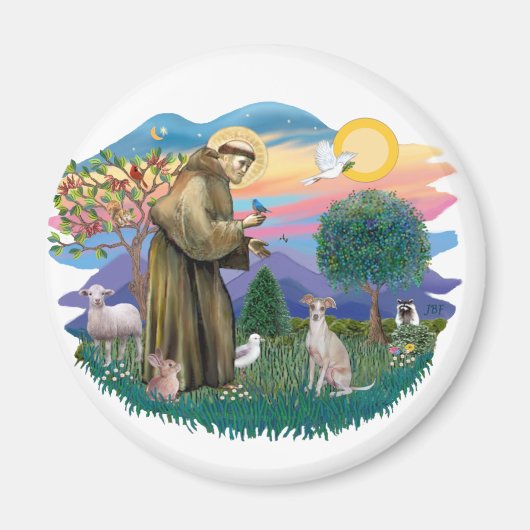 Aimant Greyhound italien (crème) (Devant)