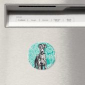 Aimant Greyhound Moriz Jung peinture peinture art animal (In Situ (Lave-vaisselle))