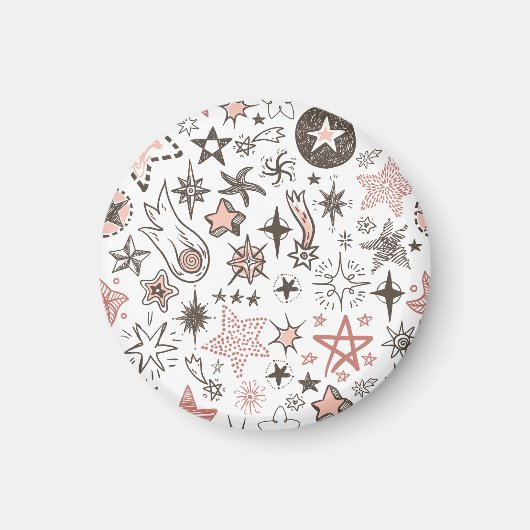 Aimant Gribouillages cosmiques : étoiles et comètes (Devant)