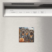 Aimant Griffon à poil dur Halloween effrayant (In Situ (Lave-vaisselle))