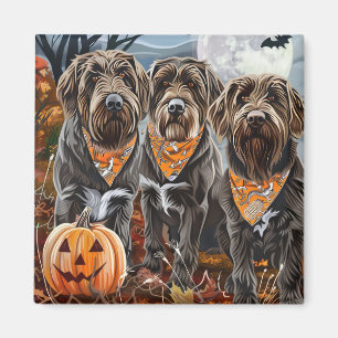 Aimant Griffon à poil dur Halloween effrayant